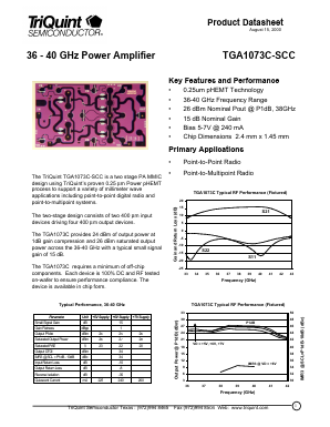 TGA1073C-SCC Datasheet PDF TriQuint Semiconductor
