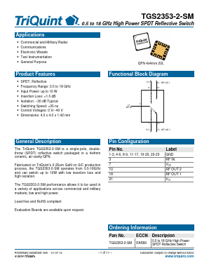 TGS2353-2-SM Datasheet PDF TriQuint Semiconductor