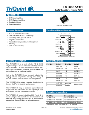 TAT8857A1H Datasheet PDF TriQuint Semiconductor