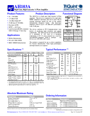 AH103A-PCB2140 Datasheet PDF TriQuint Semiconductor