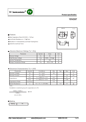 1SV287 Datasheet PDF TY Semiconductor