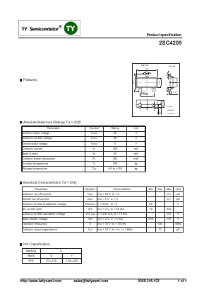 2SC4209 Datasheet PDF TY Semiconductor