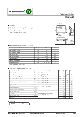 2SK1657 Datasheet PDF TY Semiconductor
