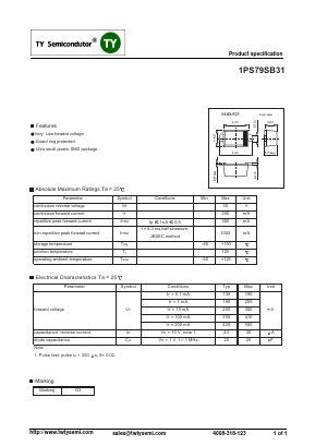 1PS79SB31 Datasheet PDF TY Semiconductor