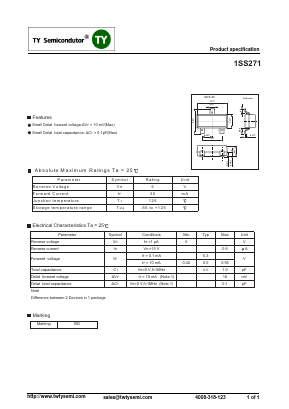 1SS271 Datasheet PDF TY Semiconductor