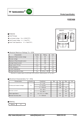 1SS368 Datasheet PDF TY Semiconductor