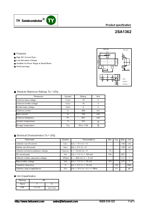 2SA1363 Datasheet PDF TY Semiconductor