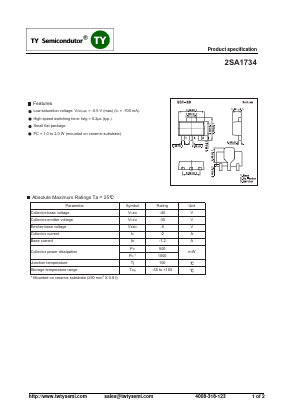 A1734 Datasheet PDF TY Semiconductor