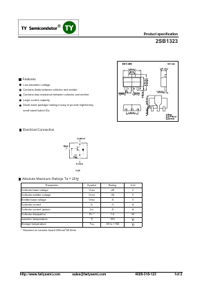 2SB1323 Datasheet PDF TY Semiconductor
