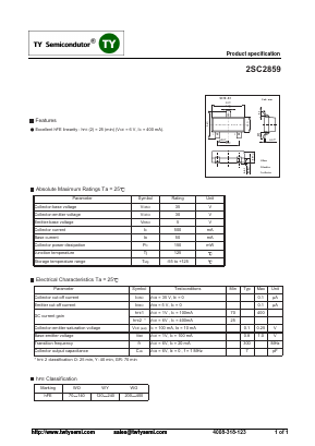 2SC2859 Datasheet PDF TY Semiconductor