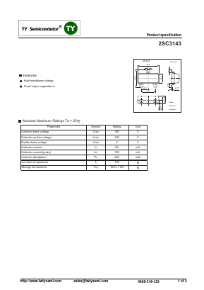 2SC3143 Datasheet PDF TY Semiconductor