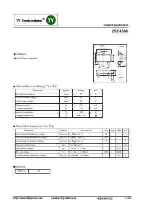 2SC4366 Datasheet PDF TY Semiconductor