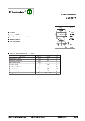 2SC4519 Datasheet PDF TY Semiconductor