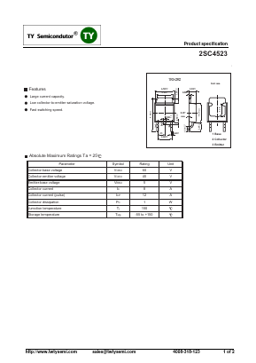 2SC4523 Datasheet PDF TY Semiconductor