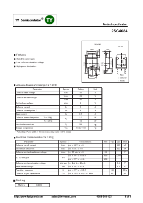 2SC4684 Datasheet PDF TY Semiconductor