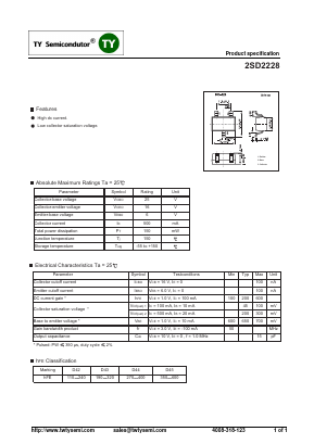 D2228 Datasheet PDF TY Semiconductor