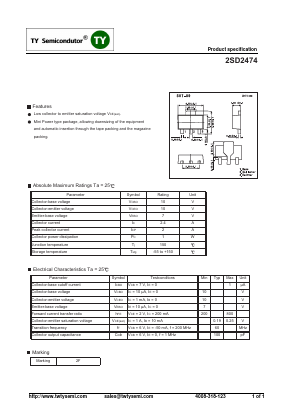 2SD2474 Datasheet PDF TY Semiconductor