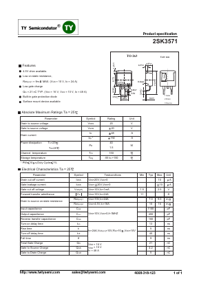 2SK3571 Datasheet PDF TY Semiconductor