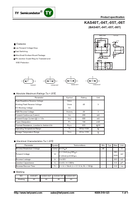 BAS40T Datasheet PDF TY Semiconductor