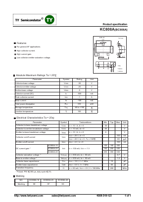 BC808A Datasheet PDF TY Semiconductor