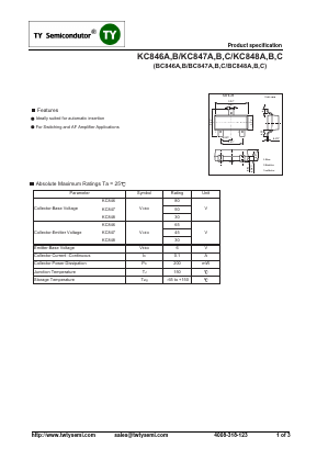 BC848C Datasheet PDF TY Semiconductor