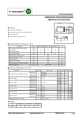 MBR0520LW Datasheet PDF TY Semiconductor