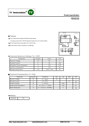 1SV233 Datasheet PDF TY Semiconductor