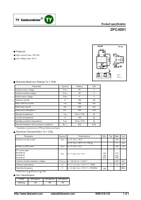 2PC4081 Datasheet PDF TY Semiconductor