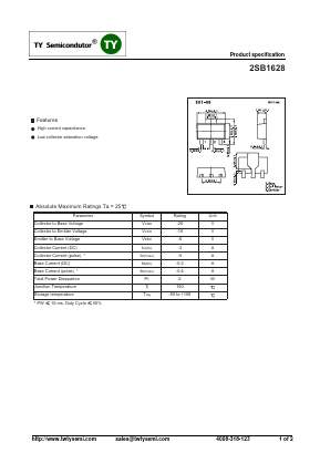 2SB1628 Datasheet PDF TY Semiconductor