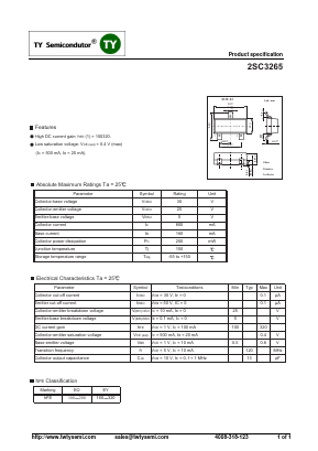 2SC3265 Datasheet PDF TY Semiconductor