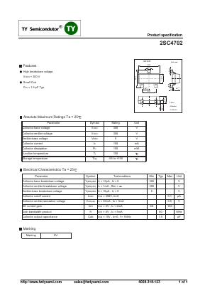 2SC4702 Datasheet PDF TY Semiconductor