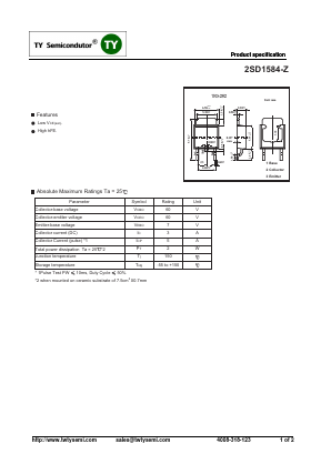 D1584-Z Datasheet PDF TY Semiconductor