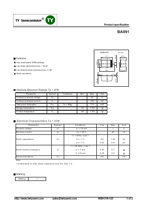 BA891 Datasheet PDF TY Semiconductor