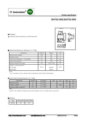 BAT62-08S Datasheet PDF TY Semiconductor
