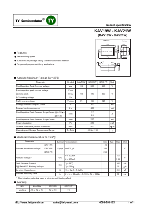 KAV21W Datasheet PDF TY Semiconductor