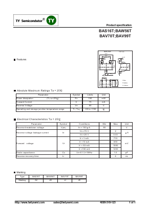BAV99T Datasheet PDF TY Semiconductor