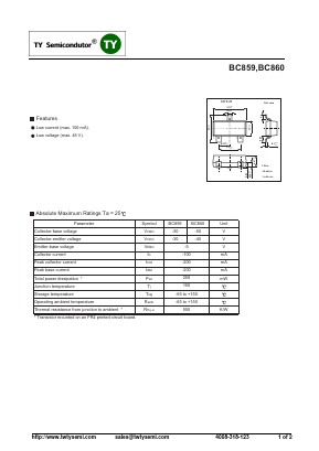 BC859 Datasheet PDF TY Semiconductor