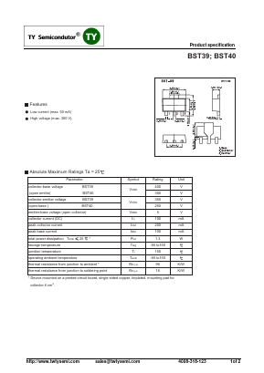 BST40 Datasheet PDF TY Semiconductor