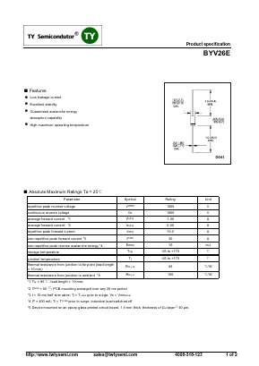 BYV26E Datasheet PDF TY Semiconductor