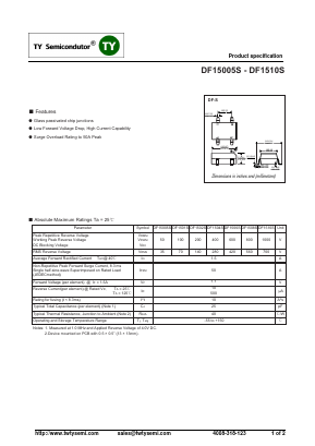 DF1506S Datasheet PDF TY Semiconductor