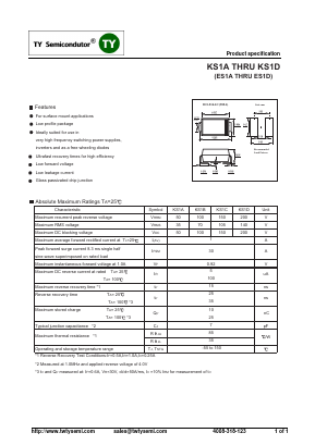 ES1A Datasheet PDF TY Semiconductor