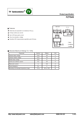FZT949 Datasheet PDF TY Semiconductor
