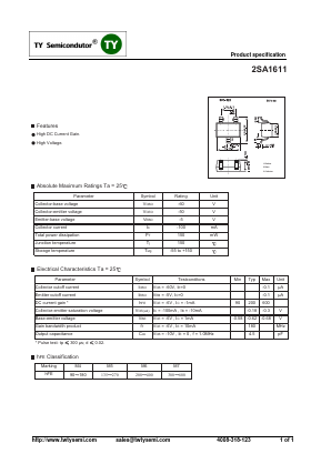 2SA1611-M6 Datasheet PDF TY Semiconductor