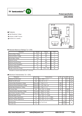 2SC4548 Datasheet PDF TY Semiconductor