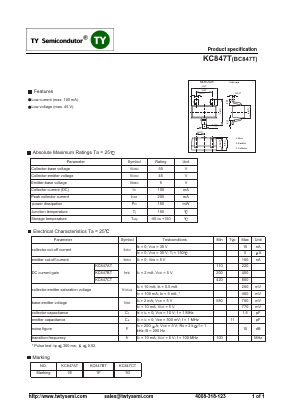 BC847AT Datasheet PDF TY Semiconductor