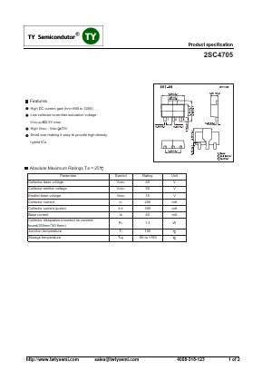 2SC4705 Datasheet PDF TY Semiconductor