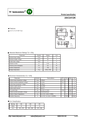 2SC2412K Datasheet PDF TY Semiconductor