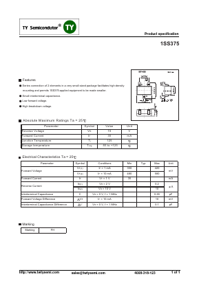 1SS375 Datasheet PDF TY Semiconductor