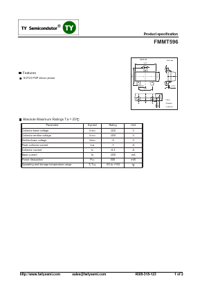 FMMT596 Datasheet PDF TY Semiconductor