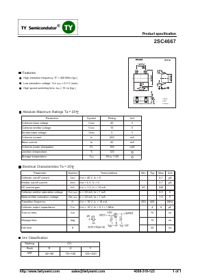 2SC4667 Datasheet PDF TY Semiconductor